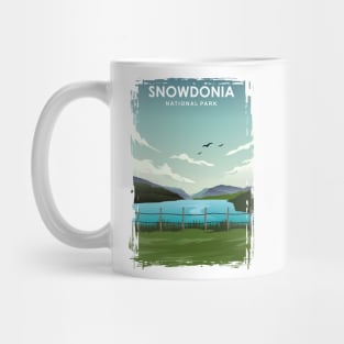 Snowdonia National Park Wales UK Travel Poster Mug